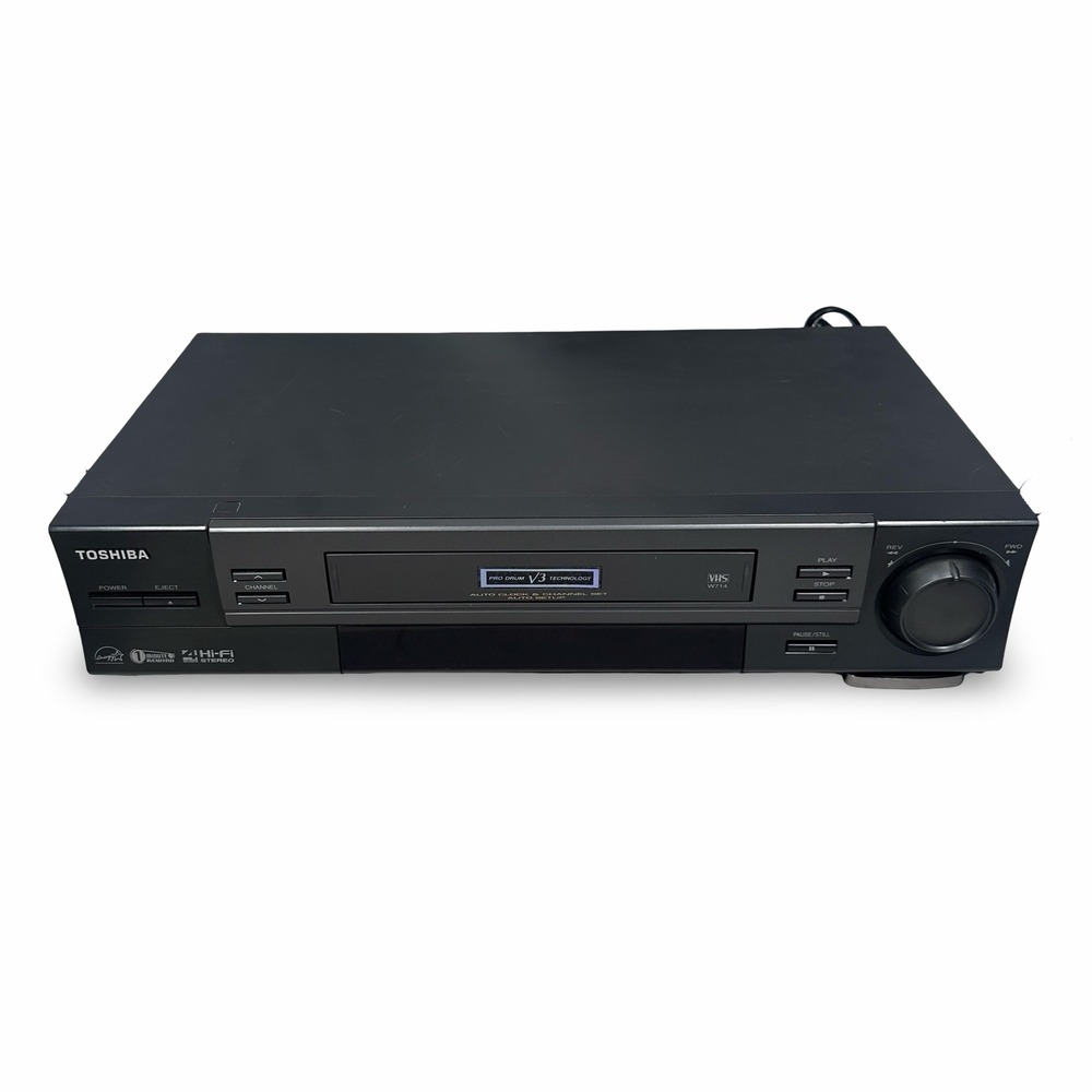 Toshiba W-714 VCR VHS Player Hi-Fi Stereo Pro Drum V3 FOR PARTS OR REPAIR